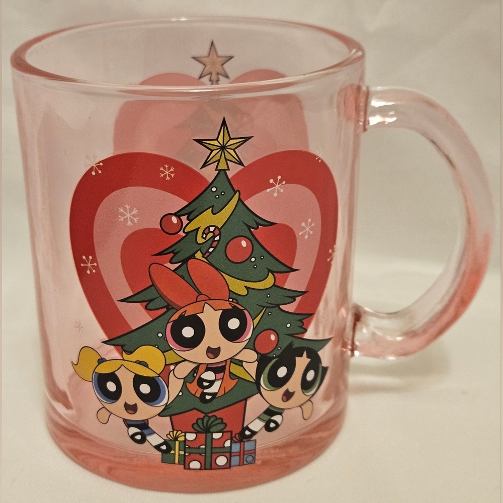 Powerpuff Girls Christmas Glass Mug NEW